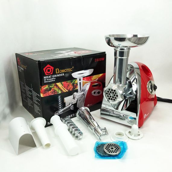 М'ясорубка металева Domotec MS-2019 2400 Вт, Побутова кухонна м'ясорубка електрична OR-43 | Зображення 8