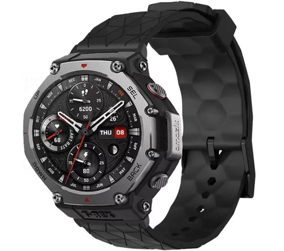 Ремешок Primolux Dimond силиконовый для часов Xiaomi Amazfit T-Rex 3 (W2323GL2N) - Black | Зображення 1