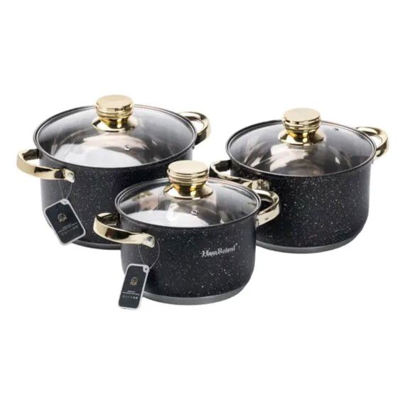 Набор кастрюль из нержавеющей стали 3 штуки с крышкой 5,1/3,9/2,9 л | Зображення 2