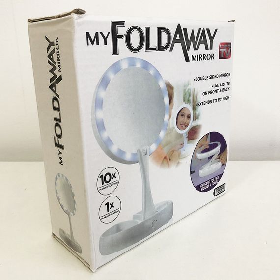 Дзеркало зі світлодіодом My Fold Away Mirror | Дзеркало для макіяжу | Дзеркало для макіяжу HG-894 зі збільшенням | Зображення 2