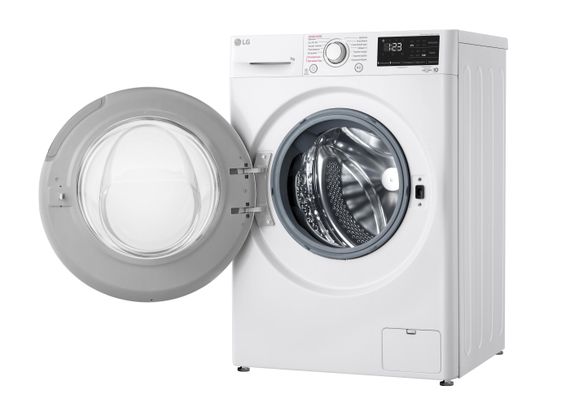 Пральна машина LG фронтальна, 7кг, 1200, A+++, 48см, дисплей, пара, інвертор, білий (F2V3HS0WW) | Зображення 3