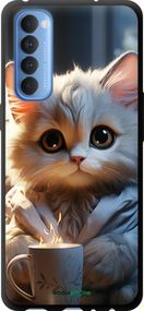 Чохол на Oppo Reno 4 Pro Білий кіт "5646b-2024-2448"