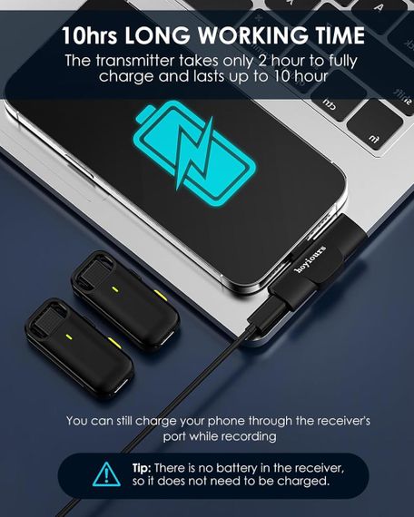 Петличный микрофон, беспроводной, hoyiours для iPhone, iPad, Plug-Play микрофон петличка для iPhone, | Зображення 6