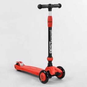 Самокат-велобег 3в1 трехколесный с подсветкой + родительская ручка BS-71899 Best Scooter Красный