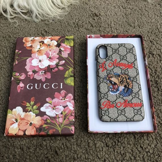 Чехол Gucci iPhone X Case with Tiger GG Supreme | Зображення 1