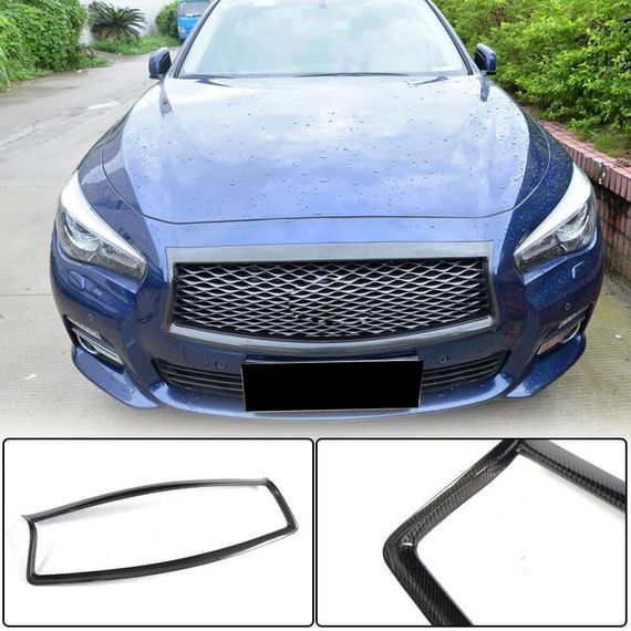 Окантовка решетки радиатора (для Q50 Base/Sport 2014-2017, Карбон) для Infiniti Q50/Q60