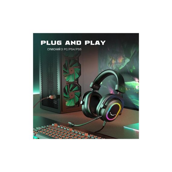 Навушники Fifine H6 RGB 7.1 Black (H6) | Зображення 8