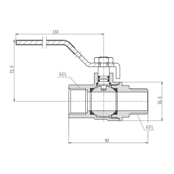 Кран кульовий Thermo Alliance Forte 1 1/4 ВН для газу (ручка) SF605G32 | Зображення 1