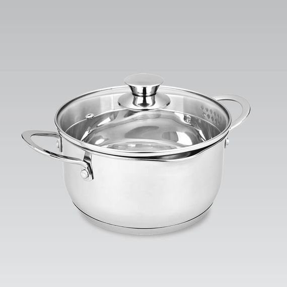 Каструля Maestro MR-3510-20, 3 л, 20 см, з нержавіючої сталі з кришкою, для всіх типів плит