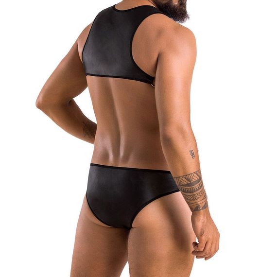 Чоловіче шкіряне боді Passion 056 ADAM XXL/XXXL Black, заклепки | Зображення 1