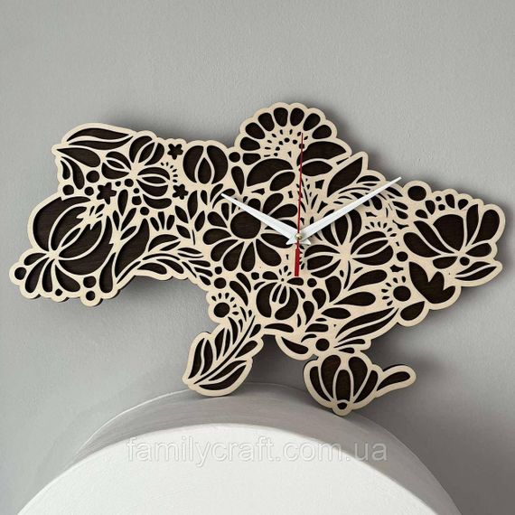 Настінний годинник Карта України з фанери Патріотичний дерев'яний годинник | Зображення 8