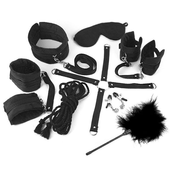 BDSM-набір Art of Sex – Soft Touch BDSM Set, чорний, 9 предметів Sex Aura | Зображення 3