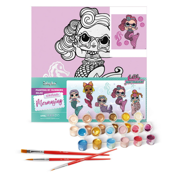 Картина за номерами "L.O.L. Surprise! Mermaids Waves" KHO6266, 40х40 см | Зображення 1