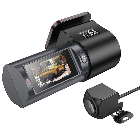 Відеореєстратор Hoco DV8 2K display hidden driving recorder (with rear camera) Black | Зображення 4