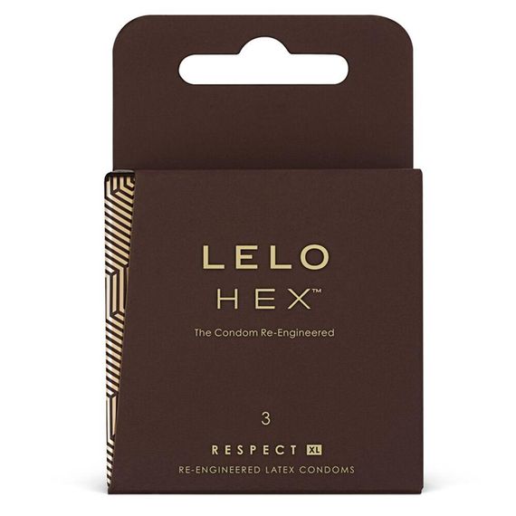 Презервативы LELO HEX Condoms Respect XL 3 Pack, тонкие и суперпрочные, увеличенный размер sexstyle