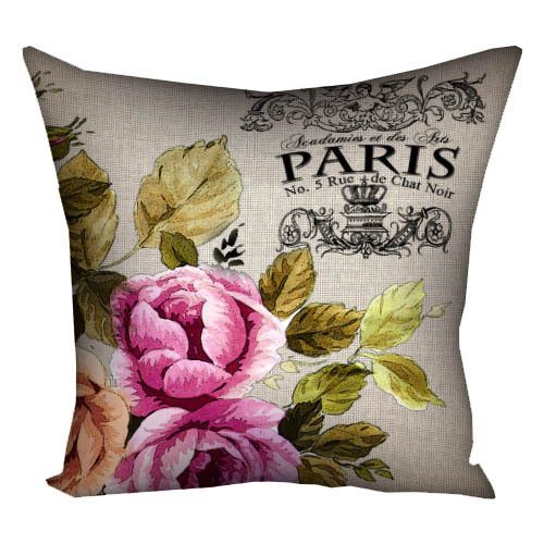Подушка габардинова з принтом Paris 50x50 (5P_OS187)