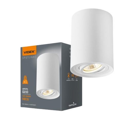 LED Світильник накладний під лампу GU10 білий VL-SPF13A-W Videx