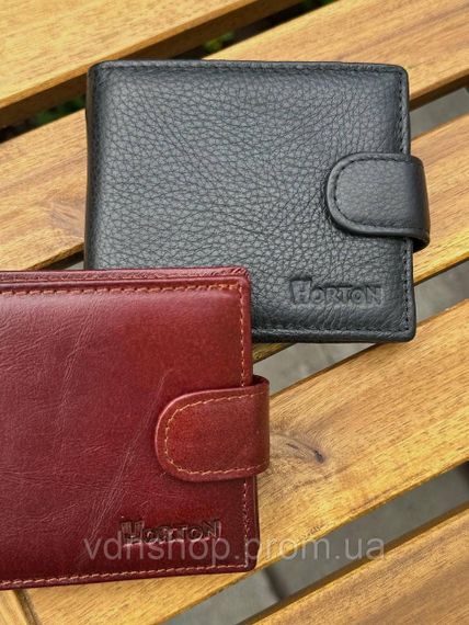 Чоловічий гаманець натуральний гаманець чорний, коричневий HORTON 208 | Зображення 7