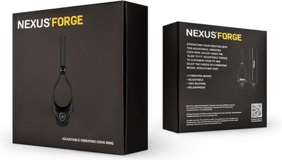 Ерекційне кільце Nexus FORGE Vibrating Adjustable Lasso Black з потужною вібрацією для чоловіків | Зображення 9