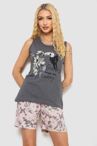 Пижама женская с принтом, цвет серый, 243R9623