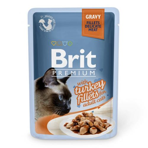Вологий корм Brit Premium для котів з індичкою в соусі 24шт*85г