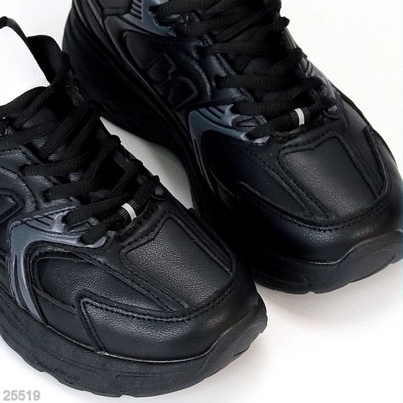 Повсякденні модельні чорні зимові кросівки доступна ціна | Зображення 2