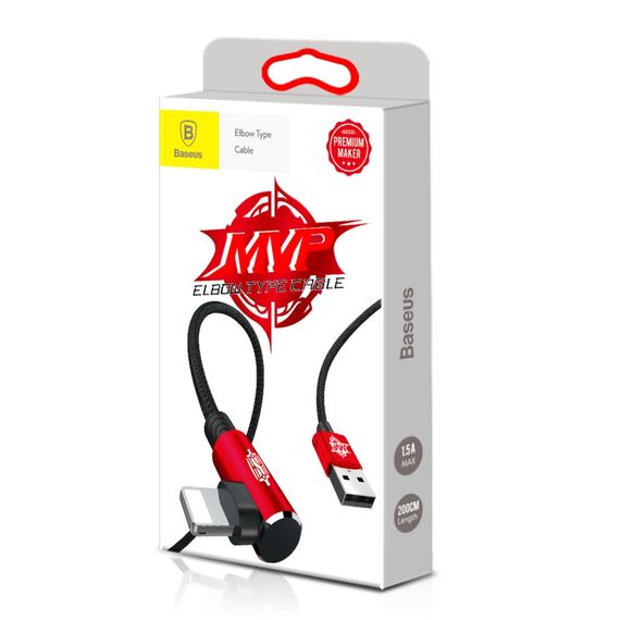 USB Baseus MVP Elbow CALMVP Lightning 1.5A 2m | Зображення 1
