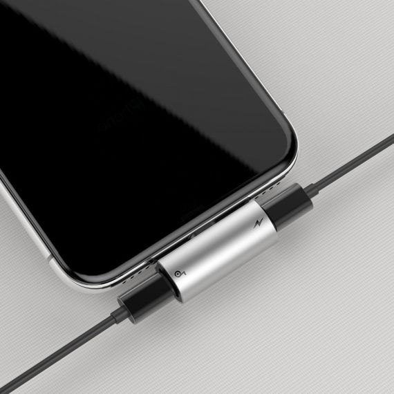 Перехідник AUX Baseus L46 Lightning to Lightning + Lightning, Сріблястий | Зображення 2