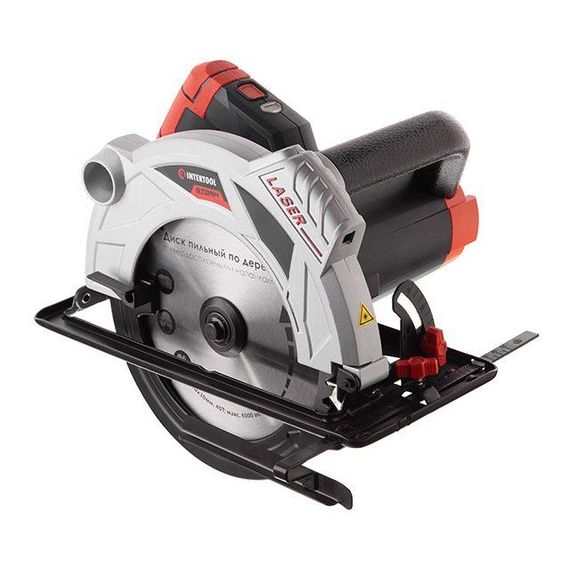 Пила дискова 1800 Вт, 5000об/хв, кут 90-45, глибина розпилювання 73-48 мм, диск 210 мм*30 мм, 40 зубів, лазер1
