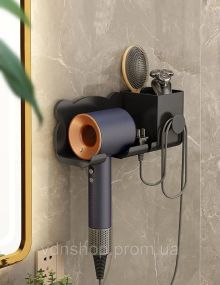 Настінний тримач полиця для фена та штекера Storage Shelf
