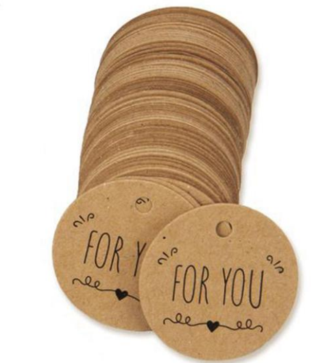 Бірка підвісна з крафтового паперу  For you (100 шт) | Зображення 3