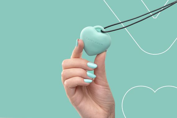 Мінівібратор «Сердечко» FairyGasm PleasureStone green, 9 режимів, на шнурку | Зображення 5