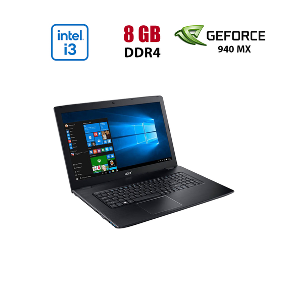 Ноутбук Acer Aspire E5-774G / 17.3" (1600x900) TN / Intel Core i3-6100U (2 (4) ядра по 2.3 GHz) / 8 GB DDR4 / 256 GB SSD / nVidia GeForce 940MX, 2 GB GDDR5, 64-bit / WebCam б/у