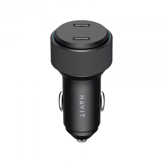 Автомобільний зарядний пристрій HAVIT HV-CC2014 60W 2xUSB-C Black | Зображення 1
