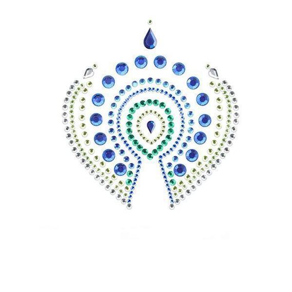 Прикраси для грудей та бікіні зі стразами Bijoux Indiscrets Flamboyant смарагдово-блакитний sexstyle | Зображення 4