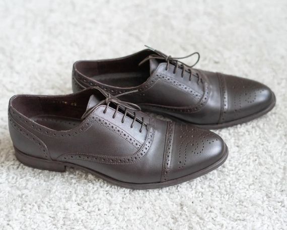 Стильные коричневые оксфорды Ikos 41 размер | Зображення 1