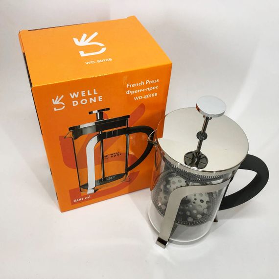 Френч-прес Well Done WD-8018B з ручкою soft-touch 800 мл, Китайський заварник чайник для заварювання трав | Зображення 2