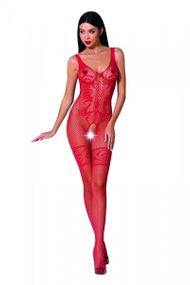 Бодістокінг Passion BS069 red, комбінезон, імітація панчох і боді sexstyle