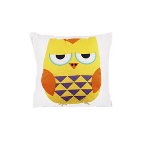 Детская хлопковая подушка Lesko AJ0030 Совушка Yellow + Orange 30*30см в кроватку малышам