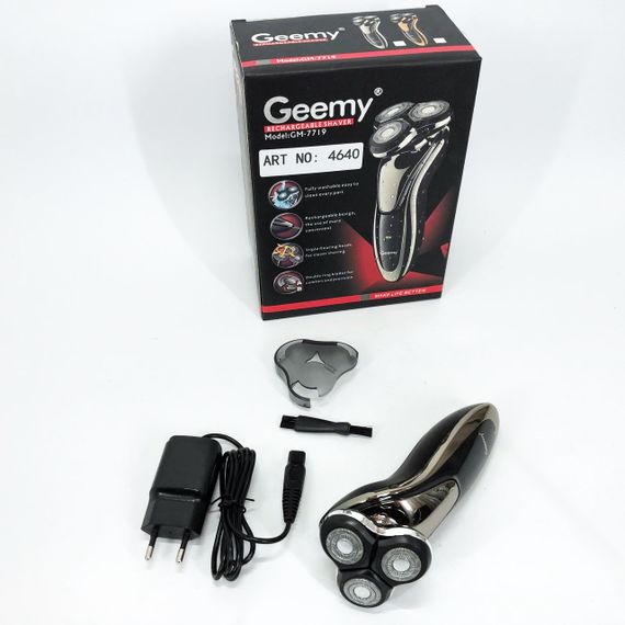 Электробритва для мужчин Gemei, Аккумуляторная бритва с фирменным лезвием, Мужская бритва на батарейках WP-85 | Зображення 8