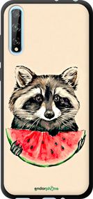 Чохол на Huawei P Smart S Єнотик з кавуном "4605b-1813-2448"