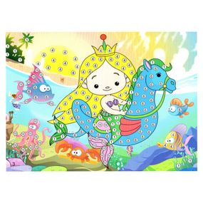 Детская мозаика по номерам "Русалочка" 13-126-8 разноцветные камушки