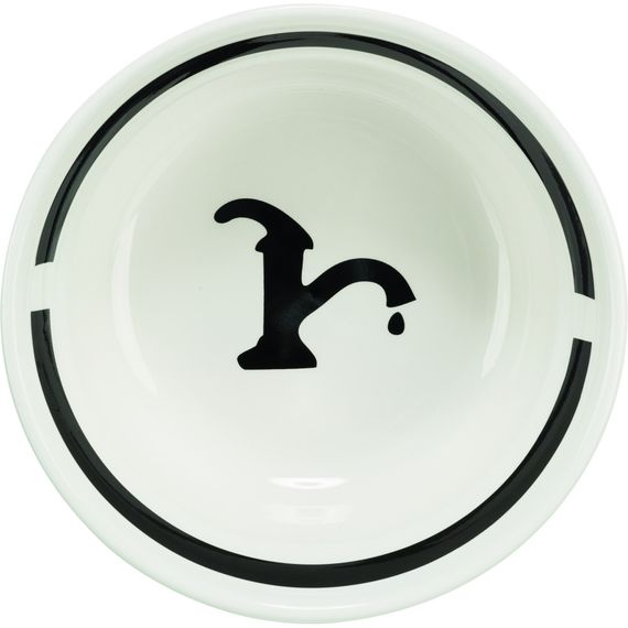 Миска Trixie Water керамічна для собак 1,6 л діаметр 20 см біло-чорна | Зображення 2