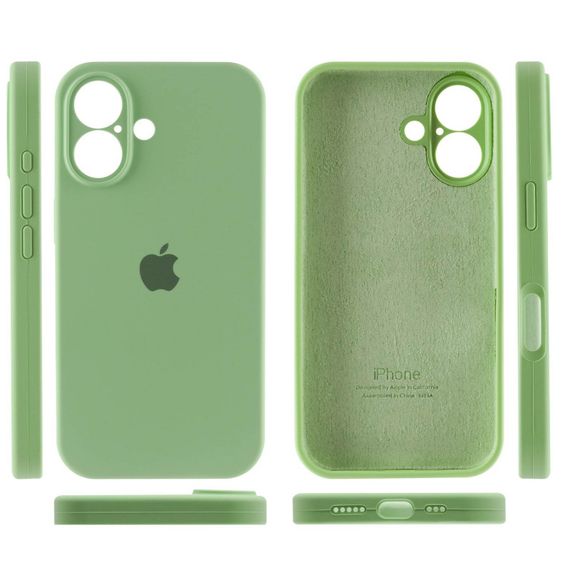 Чехол Silicone Case Full Camera Protective (AA) для Apple iPhone 16 Plus (6.7") Мятный / Mint | Зображення 2