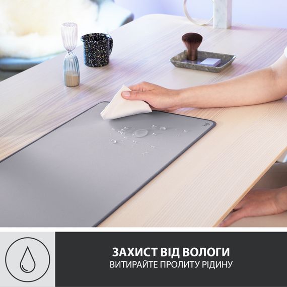 Килимок для мишки Logitech Desk Mat Studio Series Mid Grey (956-000052) | Зображення 2