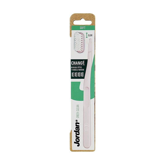 Зубна щітка з 4 змінними головками Jordan Change Green Soft 4-head М'яка, персикова