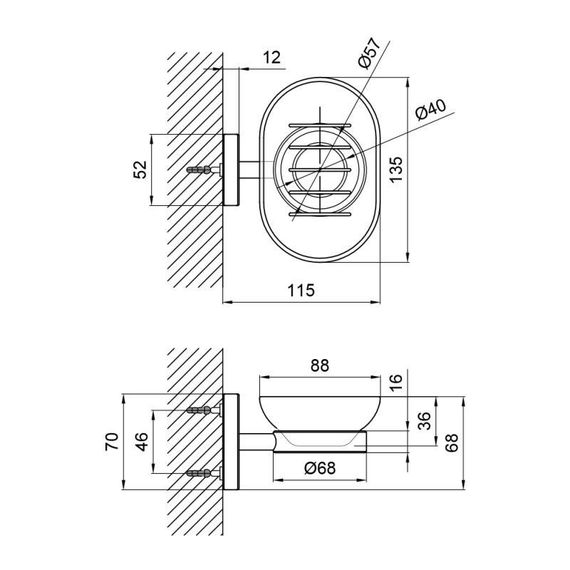Мильниця з тримачем Lidz Oreo 0201 настінна (матове скло) LDORE0201CRM22083 Chrome | Зображення 1