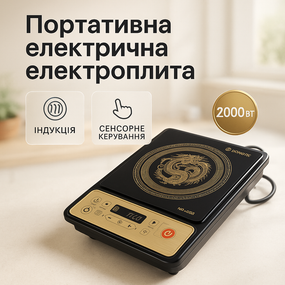 Плитка электрическая переносная Domotec MS-5833 2000Вт, Плита бытовая портативная XH-38