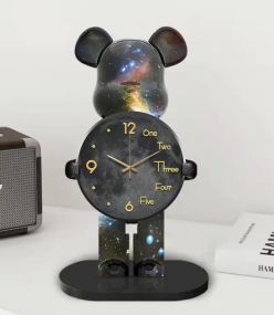 Настольные Часы Фигурка Медведь Bearbrick Космические 30 см