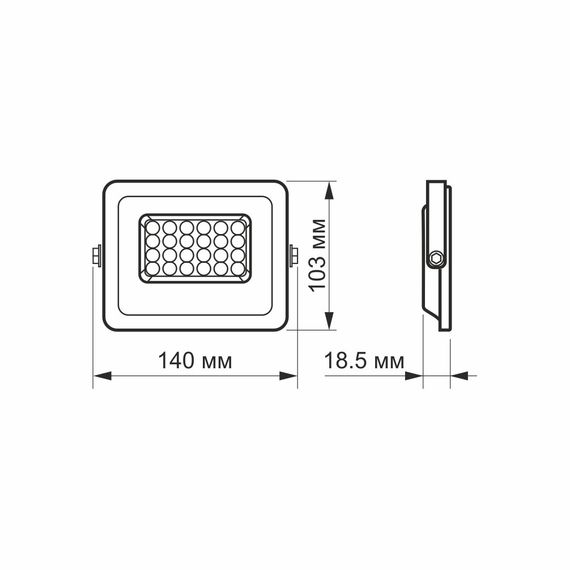 Светодиодный прожектор VIDEX F2e 20W 5000K VL-F2e-205W защищенный  в разборном корпусе | Зображення 3